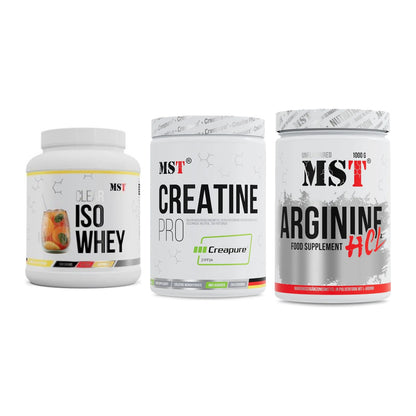 MST Marken-Trio: Iso Clear + Creatin Pro CREAPURE + Arginine HCL – alle enthaltenen Artikel