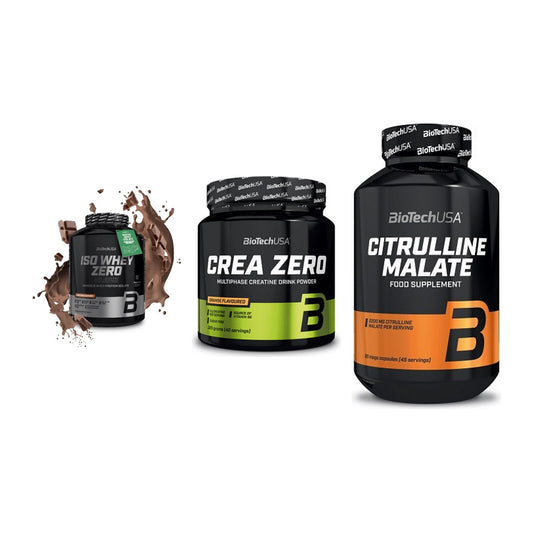 BioTech USA Marken-Trio: Iso Whey Zero + Crea Zero + Citrulline – alle enthaltenen Artikel