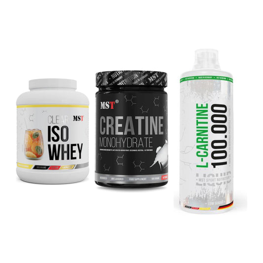 MST Marken-Trio: Iso Clear + Creatin Monohyd + L-Carnitine – alle enthaltenen Artikel