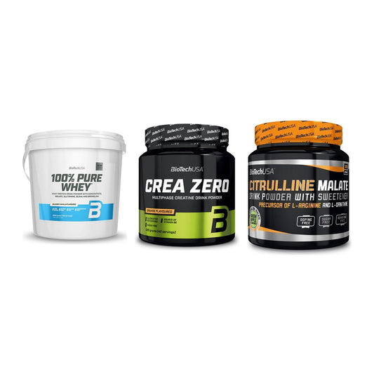 BioTech USA Marken-Trio: 100% Pure + Crea Zero + Citrulline – alle enthaltenen Artikel