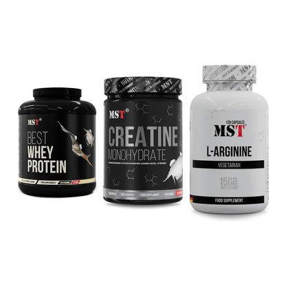 MST Marken-Trio: Best Whey + Creatin Monohyd + L-Arginine 120 – alle enthaltenen Artikel