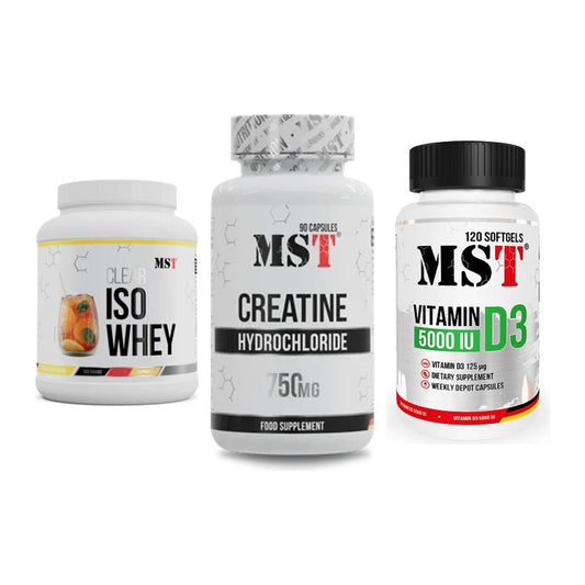 MST Marken-Trio: Iso Clear + Creatin HCL + Vitamin D3 – alle enthaltenen Artikel