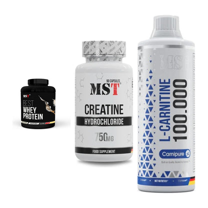 MST Marken-Trio: Best Whey + Creatin HCL + L-Carnitine – alle enthaltenen Artikel