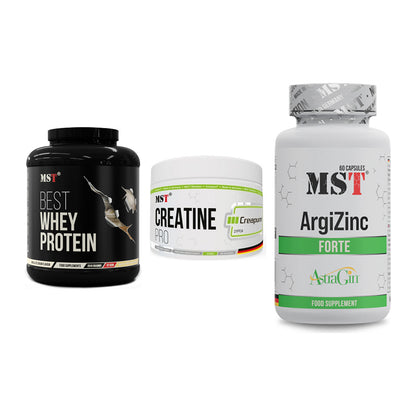MST Marken-Trio: Best Whey + Creatin Pro + ArgiZinc Forte – alle enthaltenen Artikel