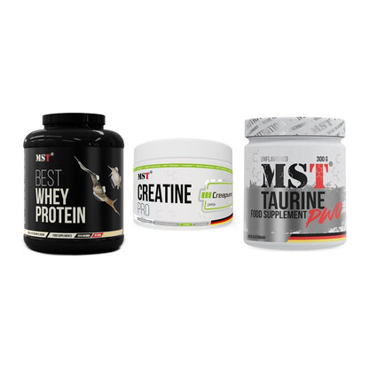 MST Marken-Trio: Best Whey + Creatin Pro + Taurine – alle enthaltenen Artikel