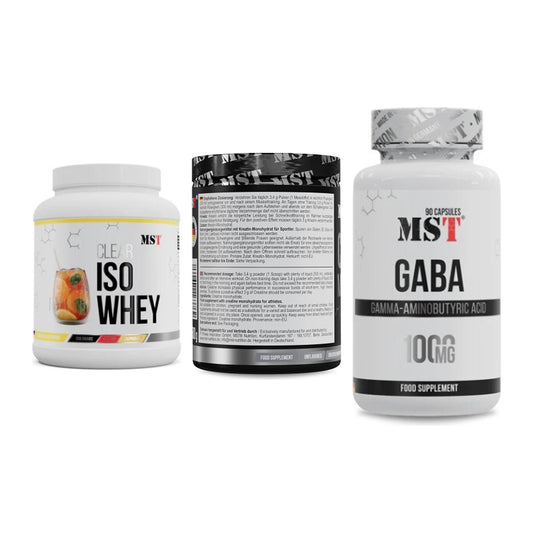 MST Marken-Trio: Iso Clear + Creatin Monohydrate + GABA 1000mg – alle enthaltenen Artikel