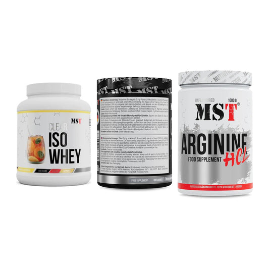 MST Marken-Trio: Iso Clear + Creatin Monohydrate + Arginine HCL – alle enthaltenen Artikel