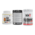 MST Marken-Trio: Iso Clear + Creatin Monohydrate + Glutamine – alle enthaltenen Artikel