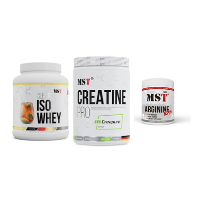 MST Marken-Trio: Iso Clear + Creatin Pro CREAPURE + Arginine RAW – alle enthaltenen Artikel
