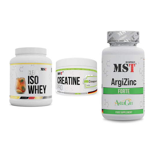 MST Marken-Trio: Iso Clear + Creatin Pro CREAPURE + ArgiZinc Forte – alle enthaltenen Artikel