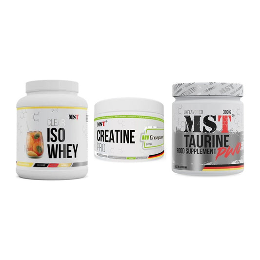 MST Marken-Trio: Iso Clear + Creatin Pro CREAPURE + Taurine – alle enthaltenen Artikel