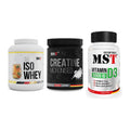 MST Marken-Trio: Iso Clear 900g + Creatin Monohyd + Vitamin D3 – alle enthaltenen Artikel