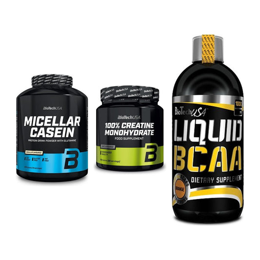 BioTech USA Marken-Trio: Micellar + Creatine + Liquid BCAA – alle enthaltenen Artikel