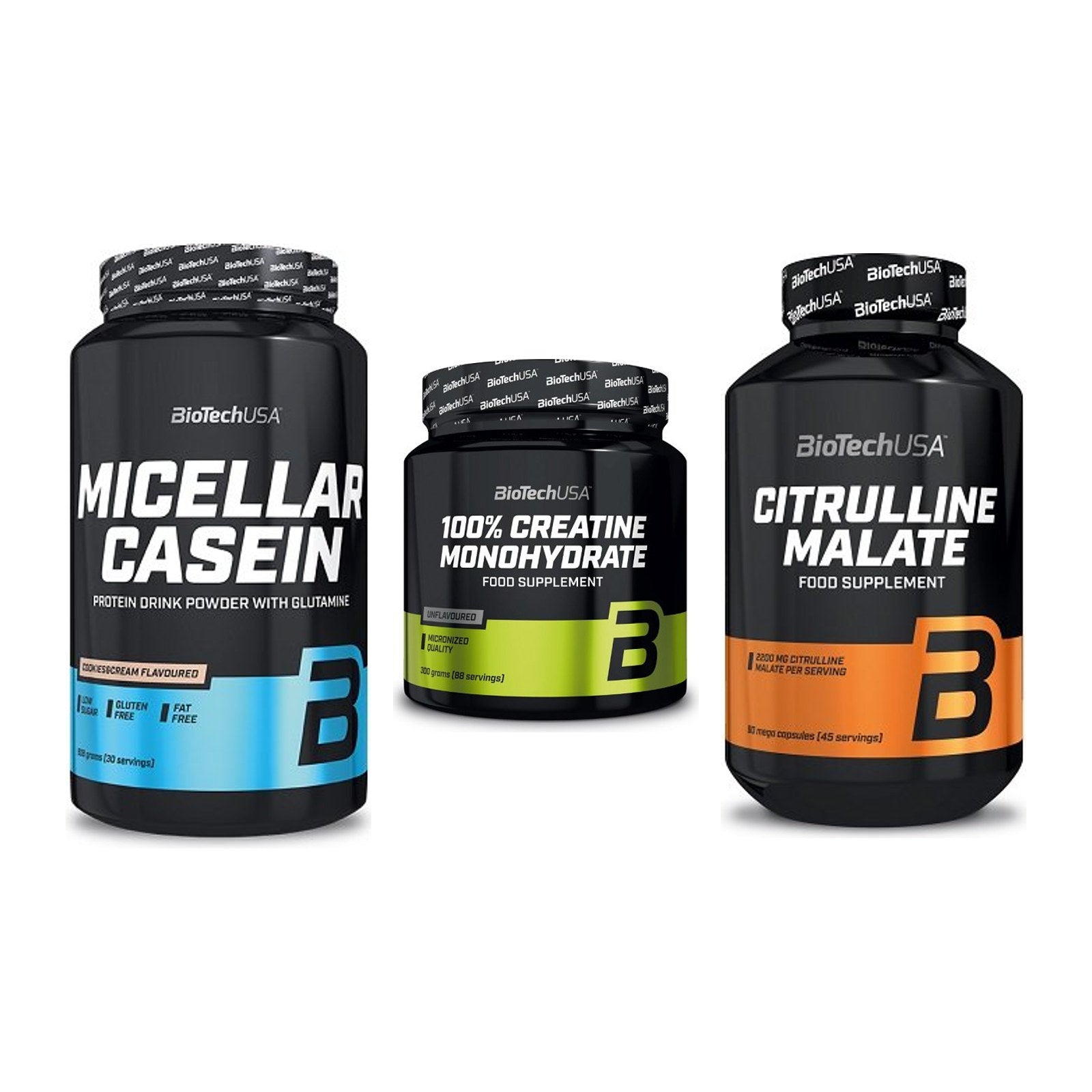 BioTech USA Marken-Trio: Micellar + Creatine + Citrulline – alle enthaltenen Artikel