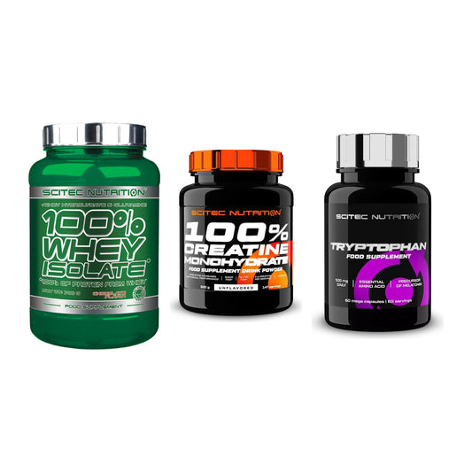 Scitec Nutrition Marken-Trio: Whey Isolate + Creatine + 1 weitere – alle enthaltenen Artikel
