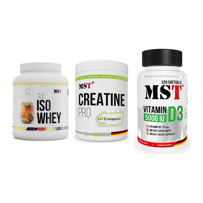 MST Marken-Trio: Iso Clear + Creatin Pro + Vitamin D3 – alle enthaltenen Artikel