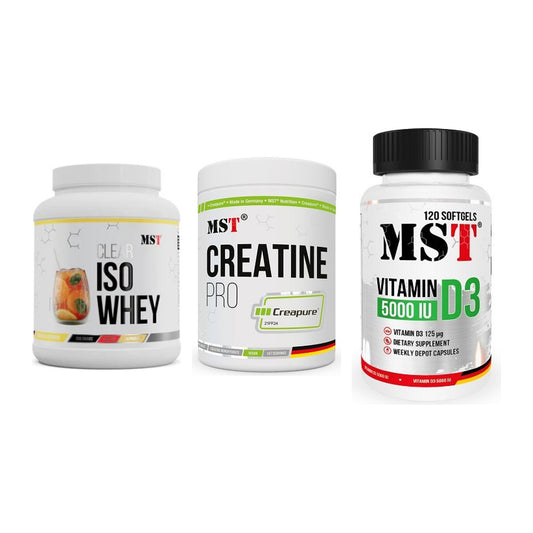 MST Marken-Trio: Iso Clear + Creatin Pro + Vitamin D3 – alle enthaltenen Artikel