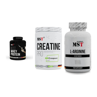 MST Marken-Trio: Best Whey + Creatin Pro + L-Arginine 120 – alle enthaltenen Artikel