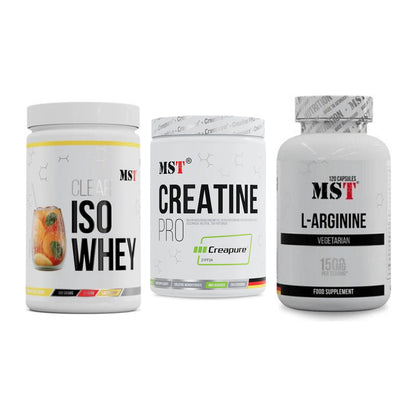 MST Marken-Trio: Iso Clear + Creatin Pro + L-Arginine 120 – alle enthaltenen Artikel