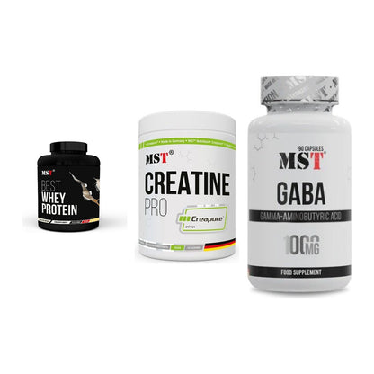 MST Marken-Trio: Best Whey + Creatin Pro + GABA 1000mg – alle enthaltenen Artikel