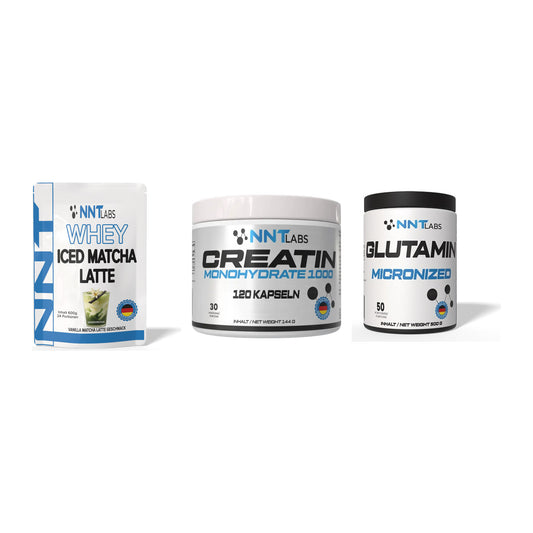 NNT Labs Marken-Trio: Whey ICED + Creatin 1000 + Glutamin – alle enthaltenen Artikel