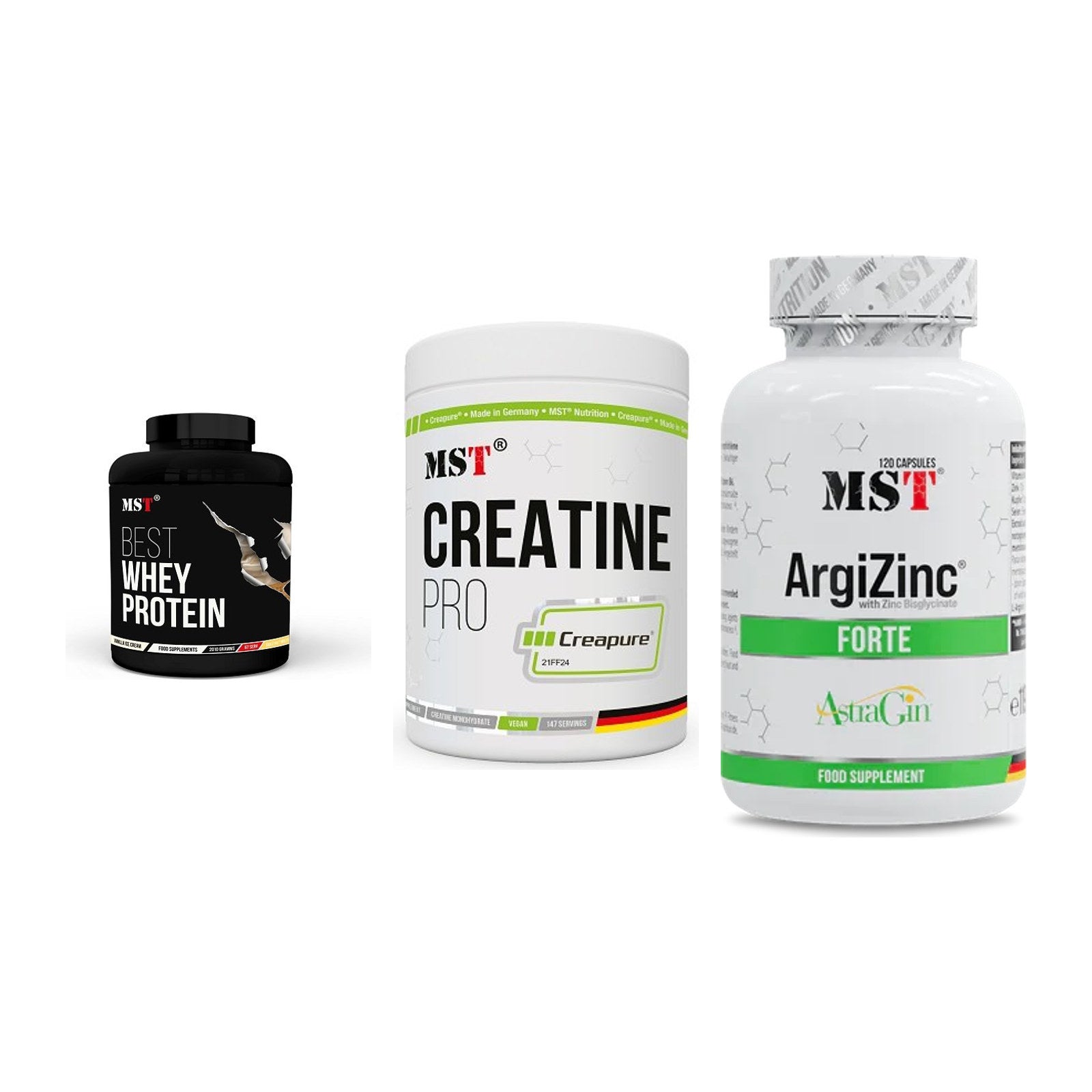 MST Marken-Trio: Best Whey + Creatin Pro + ArgiZinc Forte – alle enthaltenen Artikel