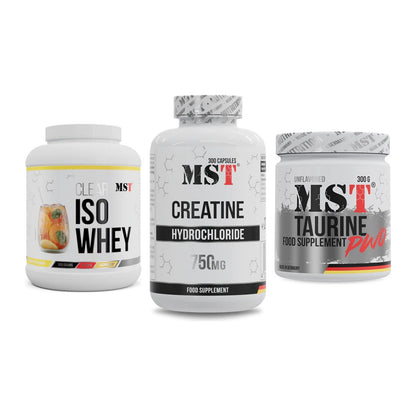 MST Marken-Trio: Iso Clear + Creatine HCL + Taurine – alle enthaltenen Artikel