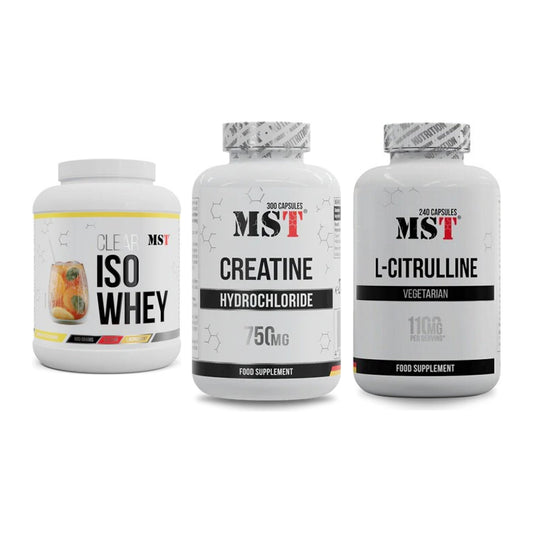 MST Marken-Trio: Iso Clear 900g + Creatine HCL + Citrulline – alle enthaltenen Artikel