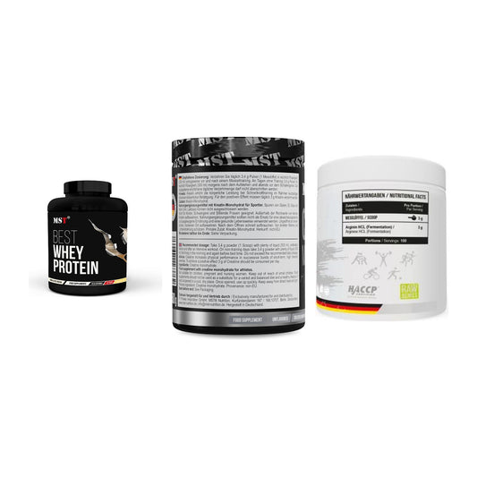 MST Marken-Trio: Best Whey + Creatin Monohyd + Arginine HCL – alle enthaltenen Artikel