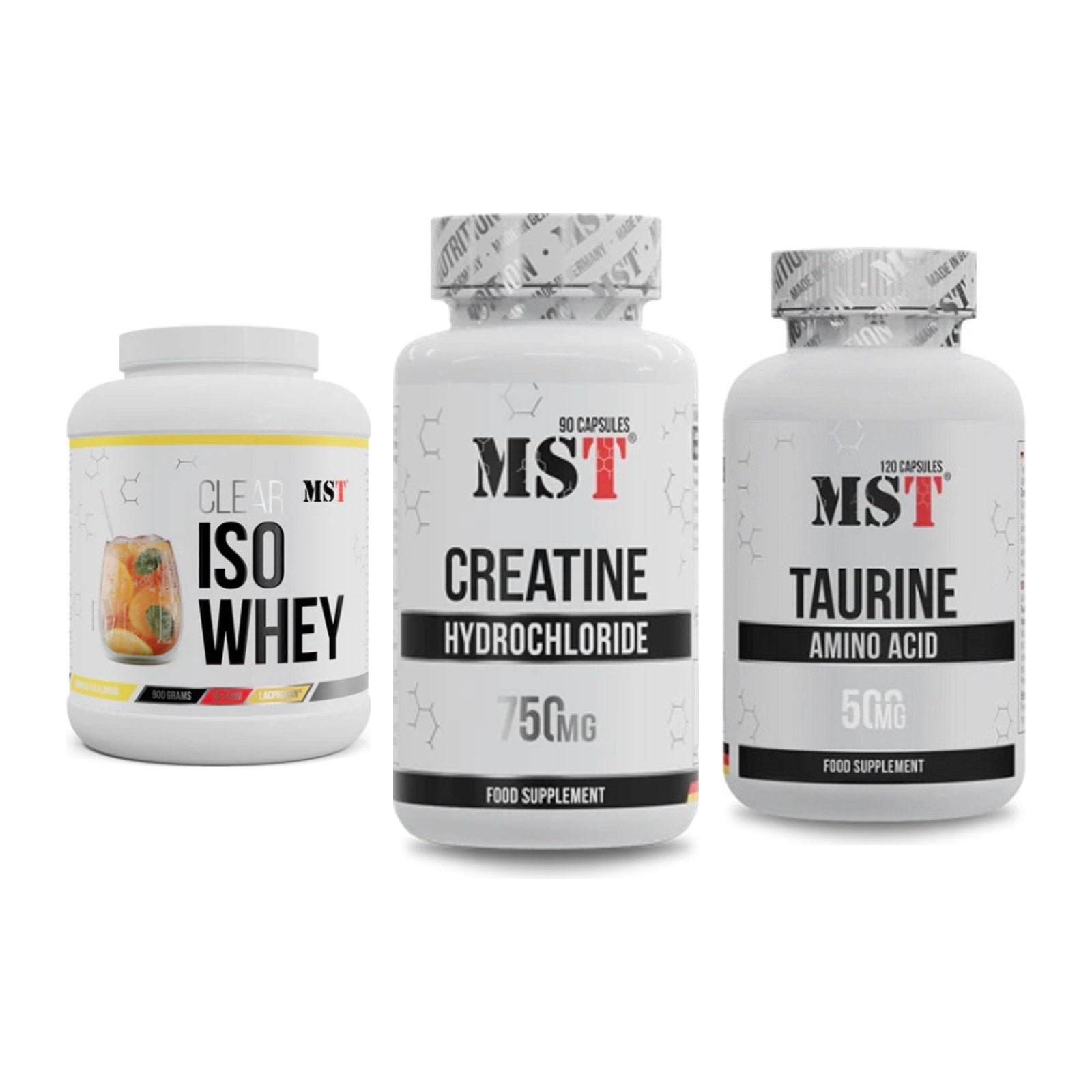 MST Marken-Trio: Iso Clear + Creatin HCL + Taurine – alle enthaltenen Artikel