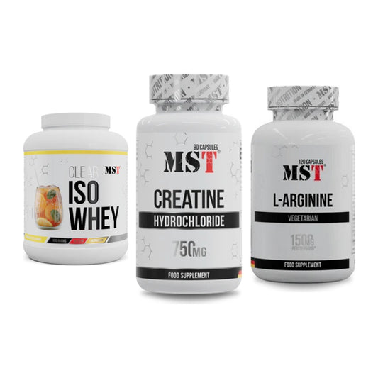 MST Marken-Trio: Iso Clear + Creatin HCL + L-Arginine 120 Kaps. – alle enthaltenen Artikel