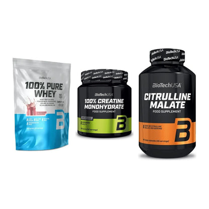 BioTech USA Marken-Trio: 100% Pure + Creatine + Citrulline – alle enthaltenen Artikel