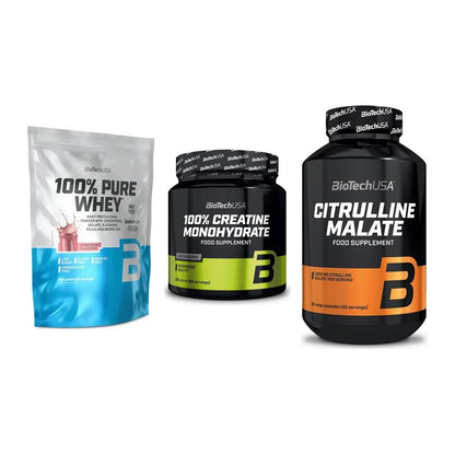 BioTech USA Marken-Trio: 100% Pure + Creatine + Citrulline – alle enthaltenen Artikel