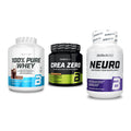 BioTech USA Marken-Trio: 100% Pure Whey + Crea Zero + Neuro – alle enthaltenen Artikel