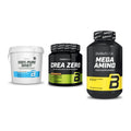 BioTech USA Marken-Trio: 100% Pure Whey + Crea Zero + Mega Amino – alle enthaltenen Artikel
