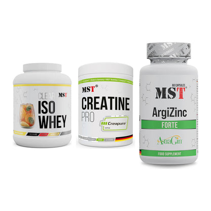 MST Marken-Trio: Iso Clear + Creatin Pro CREAPURE + ArgiZinc Forte – alle enthaltenen Artikel