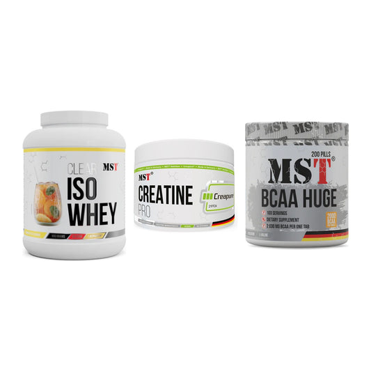 MST Marken-Trio: Iso Clear + Creatin Pro + BCAA Huge 200 – alle enthaltenen Artikel