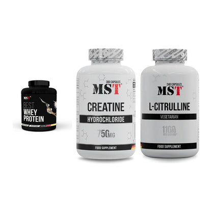 MST Marken-Trio: Best Whey Protein + Creatine HCL + Citrulline – alle enthaltenen Artikel