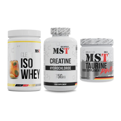 MST Marken-Trio: Iso Clear + Creatine HCL + Taurine – alle enthaltenen Artikel