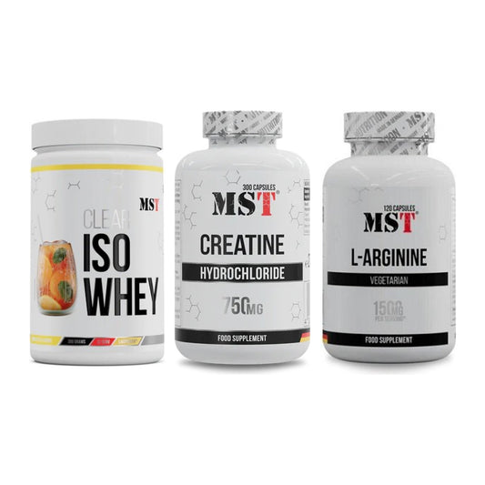 MST Marken-Trio: Iso Clear + Creatine HCL + L-Arginine 120 Kaps. – alle enthaltenen Artikel