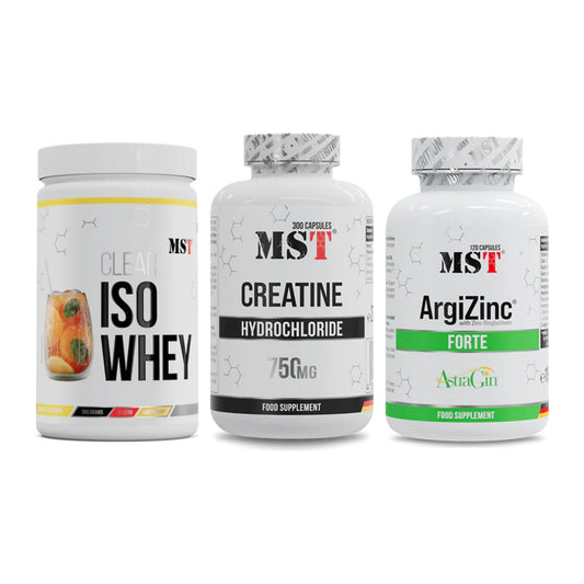 MST Marken-Trio: Iso Clear + Creatine HCL + ArgiZinc Forte – alle enthaltenen Artikel