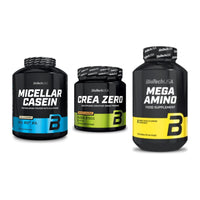 BioTech USA Marken-Trio: Micellar Casein + Crea Zero + Mega Amino