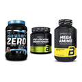 BioTech USA Marken-Trio: Iso Whey Zero + Creatine + Mega Amino – alle enthaltenen Artikel