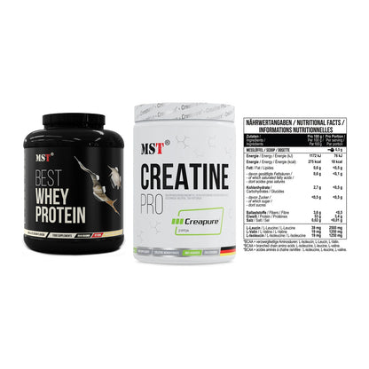 MST Marken-Trio: Best Whey + Creatin Pro + BCAA Zero 300g – alle enthaltenen Artikel