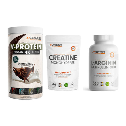 ProFuel Marken-Trio: V-PROTEIN + Creatine + L-Arginin – alle enthaltenen Artikel