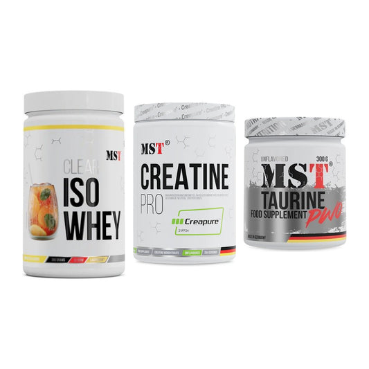 MST Marken-Trio: Iso Clear + Creatin Pro CREAPURE + Taurine – alle enthaltenen Artikel
