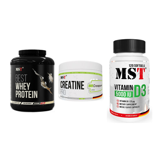 MST Marken-Trio: Best Whey + Creatin Pro + Vitamin D3 – alle enthaltenen Artikel