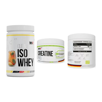 MST Marken-Trio: Iso Clear + Creatin Pro CREAPURE + Arginine HCL – alle enthaltenen Artikel
