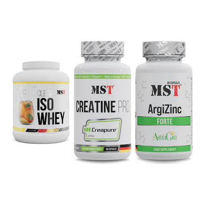 MST Marken-Trio: Iso Clear + Creatine Pro CREAPURE + ArgiZinc Forte – alle enthaltenen Artikel