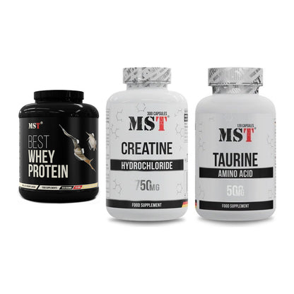 MST Marken-Trio: Best Whey + Creatine HCL + Taurine – alle enthaltenen Artikel